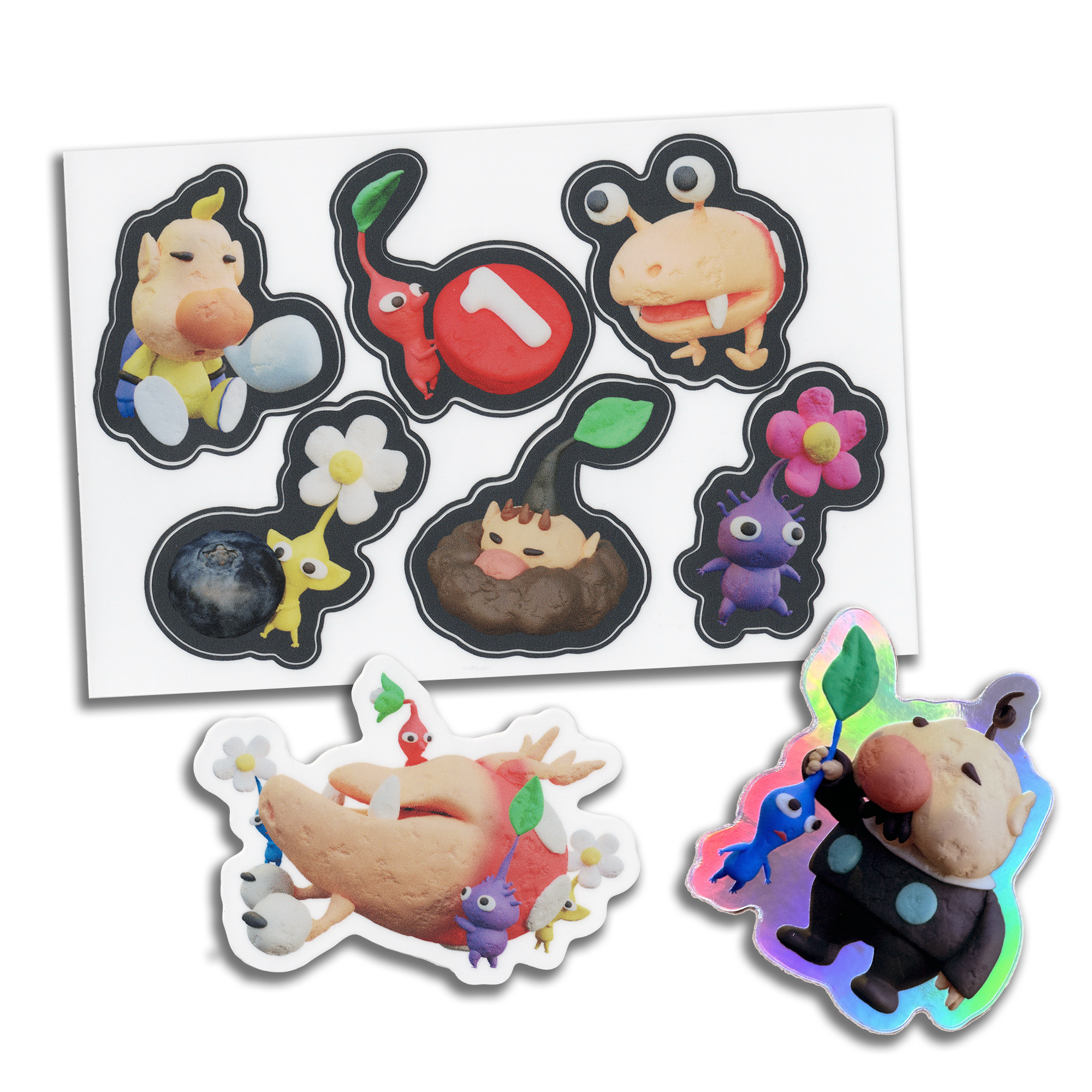 a collection of kirby and the forgotten land stickers, each featuring a different character from the game, including waddle dee, waddle doo, elfilin, bandanna dee and more. the stickers are all in different poses and styles, some are even holographic. the stickers are perfect for collectors and fans of the game.