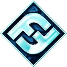 the image is a logo for a company or organization. it is a stylized "e" letter in a diamond shape. the letter is white and the diamond shape is blue with a darker blue outline.
