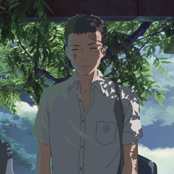 a young man in a white shirt smiles brightly, bathed in dappled sunlight filtering through the leaves of a nearby tree.  the scene evokes a sense of warmth and youthful optimism. he is wearing a white, shortsleeved, buttondown shirt with a breast pocket.