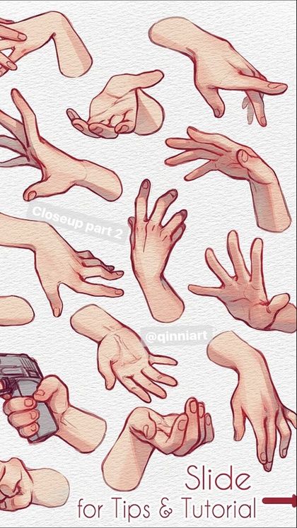 this is a drawing reference for drawing hands in different poses.
