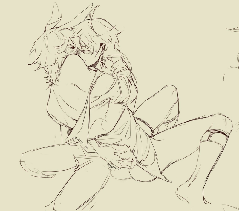 this is a digital line art sketch of two anime boys hugging each other. the boys are drawn in a simple style with no color. the sketch is done in black and white. the boys are looking at each other with love in their eyes. the hug is very affectionate and loving.