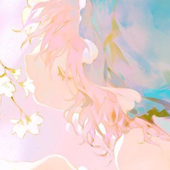 the image showcases a dreamy, ethereal portrait of a girl, rendered in a soft, painterly style reminiscent of anime. her profile, with delicate features and flowing pink hair, is the focal point.  the pastel color palette and the presence of ethereal, almost translucent flowers enhance the overall sense of tranquility and fantasy. the soft lighting further contributes to the dreamlike atmosphere, blurring the lines between reality and imagination.
