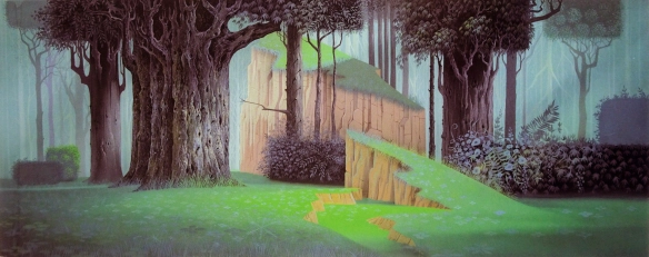 the image showcases a captivating forest scene with a unique dwelling nestled amidst towering trees. the house, partially carved into a rock formation, blends seamlessly with the natural surroundings. lush green grass covers the ground, while a winding path invites exploration deeper into the woods. the soft, diffused lighting creates a sense of tranquility and mystery, evoking a fairytalelike atmosphere.