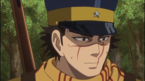 this closeup portrait features a young anime man dressed in a military uniform, suggesting he's a soldier. he wears a distinctive hat with a gold star and a stern expression on his face, hinting at his seriousness and determination.  his attire, which includes a yellow scarf and a dark cap with gold detailing, indicates a specific rank or regiment. the background of lush greenery places him amidst nature, likely a forest, implying a connection to an outdoor setting. the lighting appears natural, casting soft shadows and highlighting the character's features, adding to the overall realism of the scene.