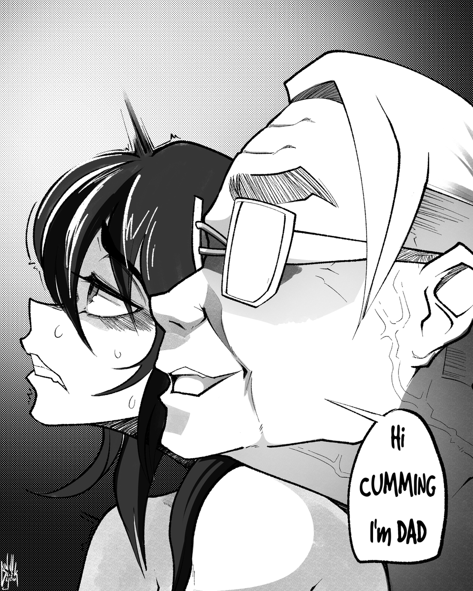 a black and white illustration of a man and a woman, both appear to be in their twenties, with the man's arm around the woman's shoulder. the woman is looking at the man with a concerned expression while he is looking directly at the viewer. the man