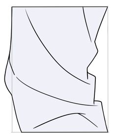 this is a blackandwhite line drawing of a curtain. the curtain is partially drawn back, revealing a glimpse of the background. the folds and creases of the fabric are depicted in detail.