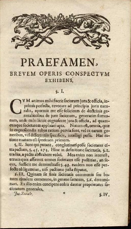 this is a page from a book, likely a text on law, that is written in latin and discusses legal concepts related to societal contracts and the law of nature.