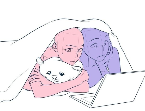 this image is a simple anime drawing base that shows two people