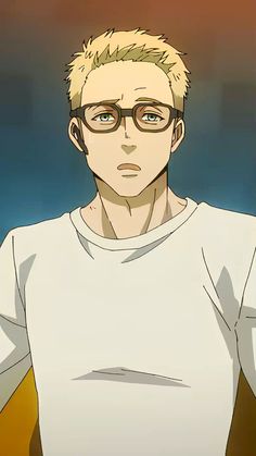 a young, blonde man with glasses is depicted in a closeup portrait. he wears a plain white tshirt and his expression is one of concern or worry. the lighting is soft, casting subtle shadows on his face. the overall mood is serious and contemplative.