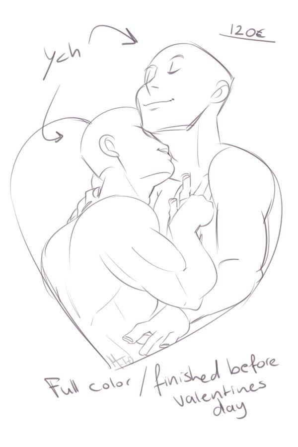 this is a sketch of a couple hugging. the sketch is done in