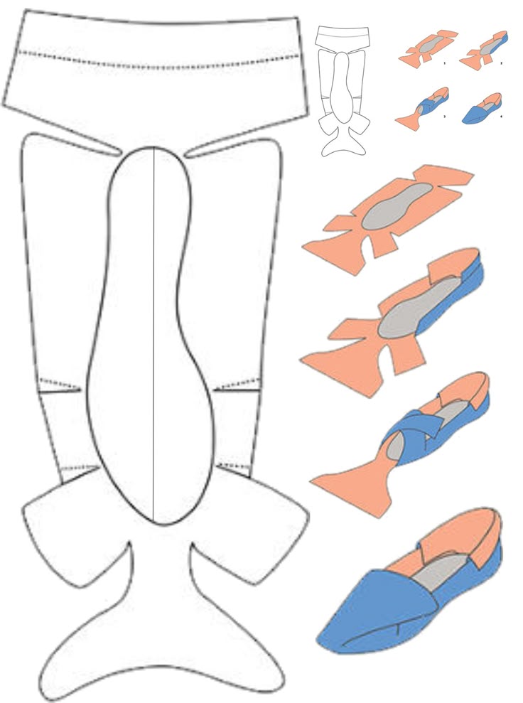the image shows a sewing pattern and instructions for making a pair of handmade shoes or slippers. it includes diagrams of the different pattern pieces needed, as well as stepbystep illustrations of how to assemble them. the final product appears to be a type of loafer or slipper.