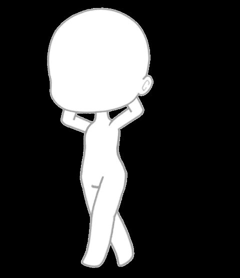 this is a blank chibi template for drawing. it's posed in a standing pose with the arms crossed. it's great for making your own characters.
