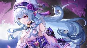 the image depicts a digital illustration of an animestyle girl with blue hair and purple eyes, dressed in what appears to be traditional japaneseinspired clothing. she is posed in a threequarter view, looking slightly to the left with a serene expression. her attire includes a floral headband and ribbons in her hair, and she wears a choker necklace. the background is a soft blend of purples and blues, suggesting a dreamlike or fantasy setting. the overall style is intricate with attention to detail, characteristic of anime and manga art.