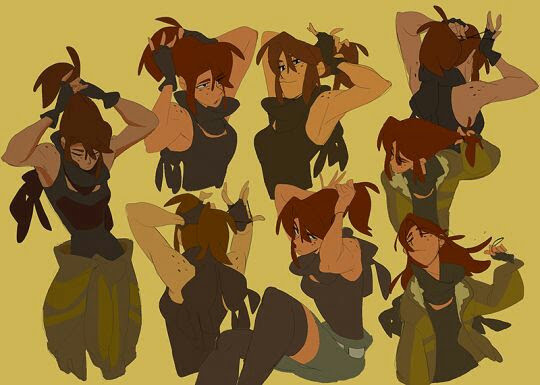 this digital artwork features 7 female anime characters in various action poses, showcasing dynamic and expressive movements. each character has a distinct style and clothing, with some sporting casual outfits and others in more tactical gear. the overall design highlights the energy and individuality of each character, creating a vibrant and engaging illustration.