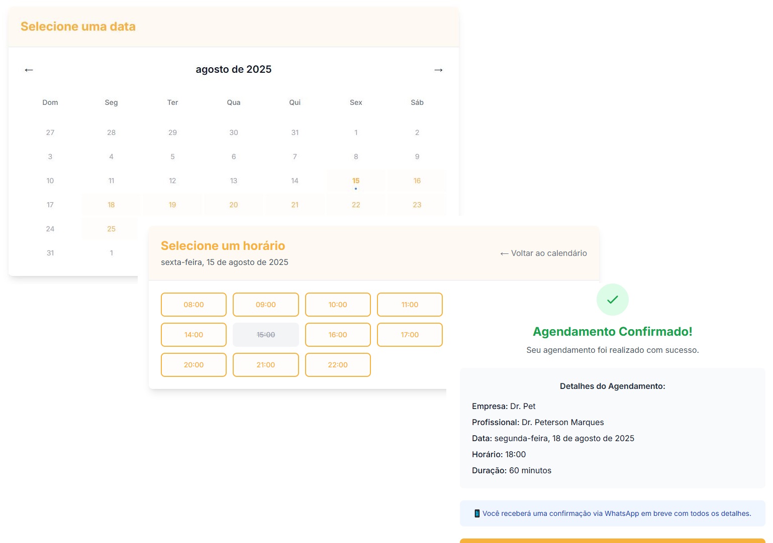 Exemplo de agendamento público