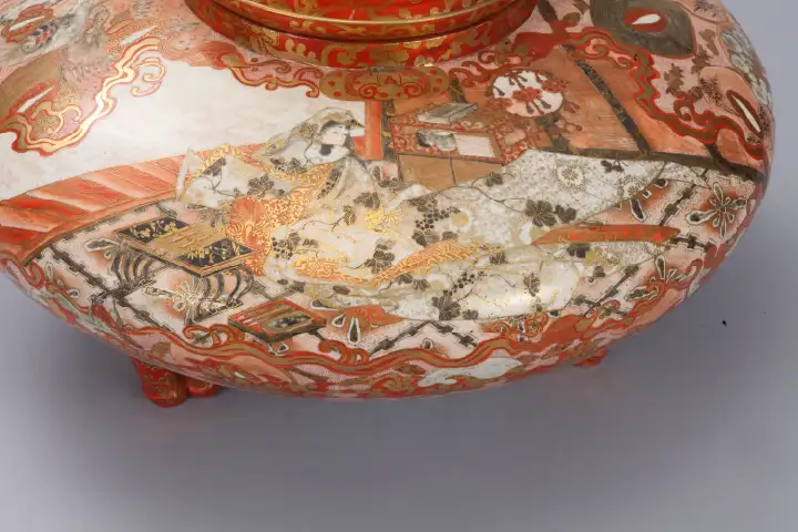 蓋器 赤絵金襴花詰 / 高 聡文 ｜九谷焼の販売専門店 陶らいふ