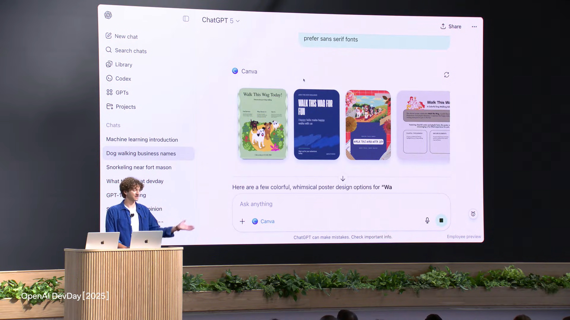 ChatGPTとCanvaが連携してデザインを作成している様子