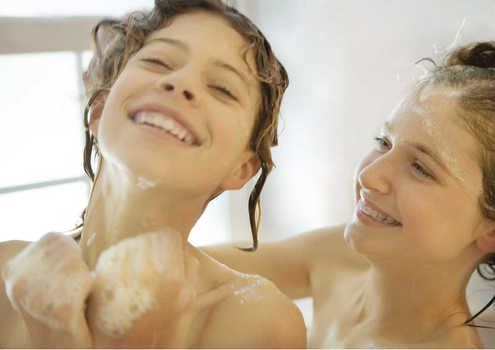 Having shower togetner