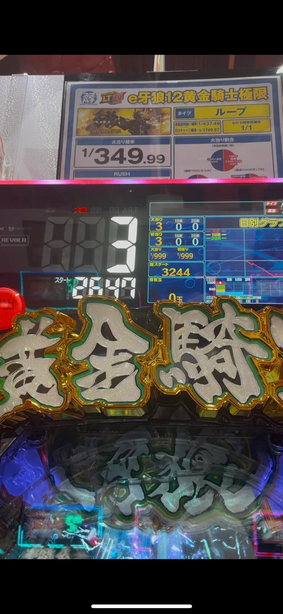 つめけん e牙狼12黄金騎士極限のハマり数