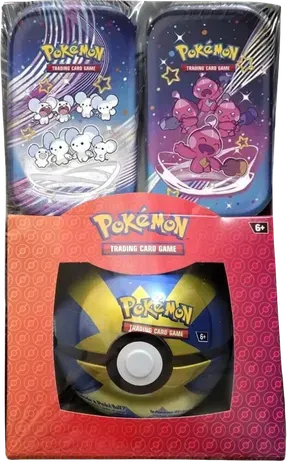 Retail Exclusive Pokémon Paldean Fates Mini Tins + Poké Ball Tin