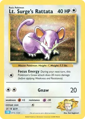 Lt. Surge's Rattata #15