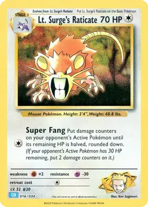 Lt. Surge's Raticate #16
