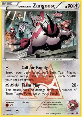 Team Magma's Zangoose #22
