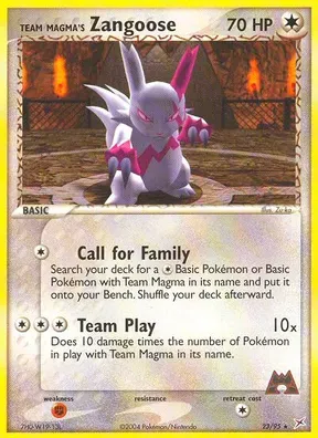 Team Magma's Zangoose #23