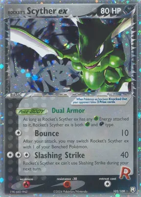 Rocket's Scyther ex #102