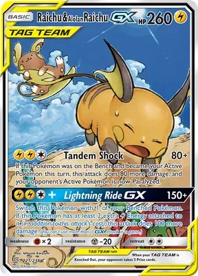 Raichu & Alolan Raichu-GX #221
