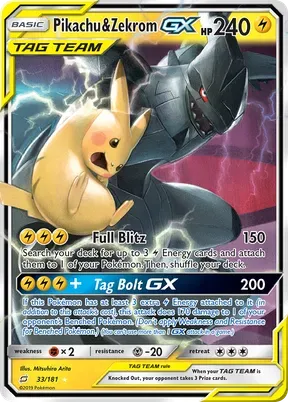 Pikachu & Zekrom-GX #33