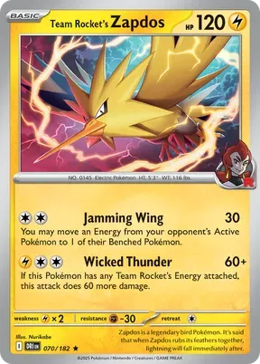 Team Rocket's Zapdos #70