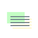 decorative icon showing lines of text