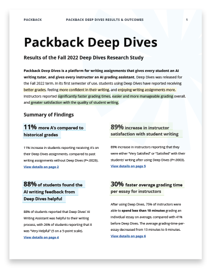 Deep Dives Research Findings - Packback