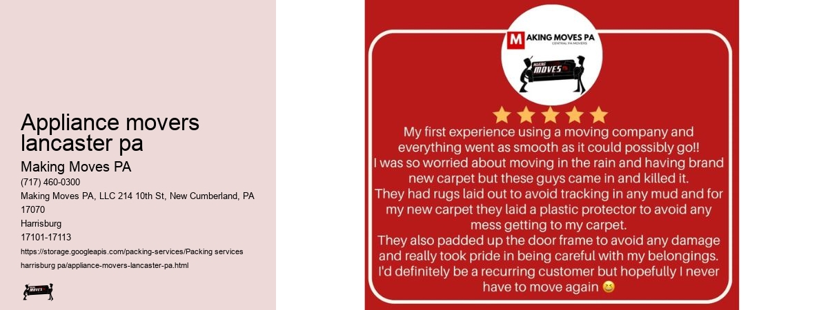 appliance movers lancaster pa