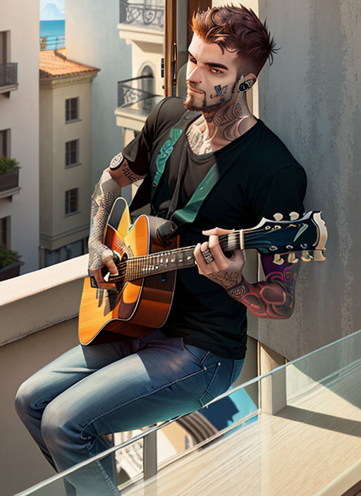 Free Vectors  Handsome boy with long hair with tattoos