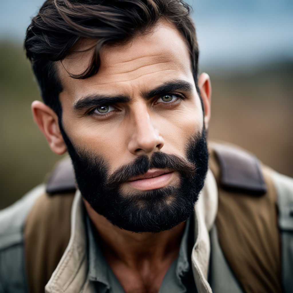 Gigachad, chad, close up, portrait, strong, beard,, Stable Diffusion