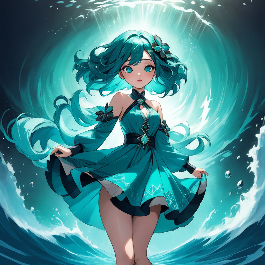 Anime full body woman water - Playground