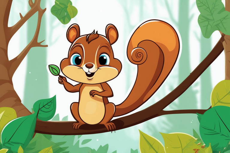 squirrel climbing tree clip art