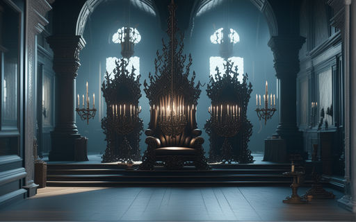 Premium Vector | A throne in the castle royal game background