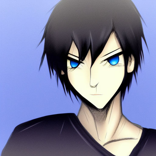 Homem de anime com olhos azuis