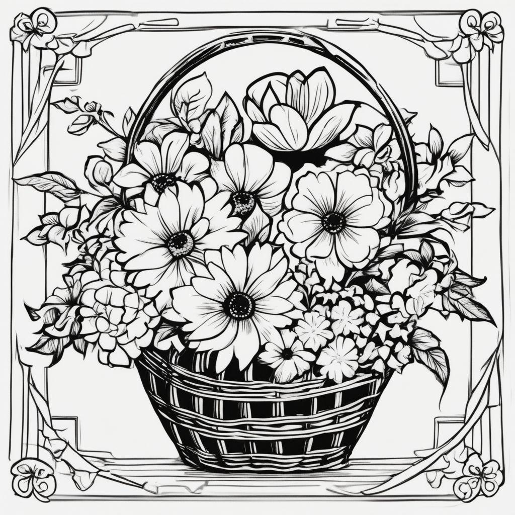 grass with flowers coloring pages