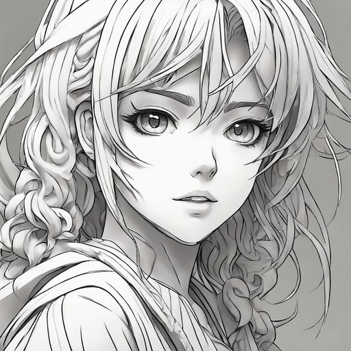 Black and white anime artwork