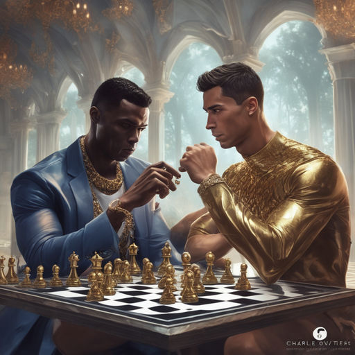 messi and cristiano ronaldo playing chess - Playground