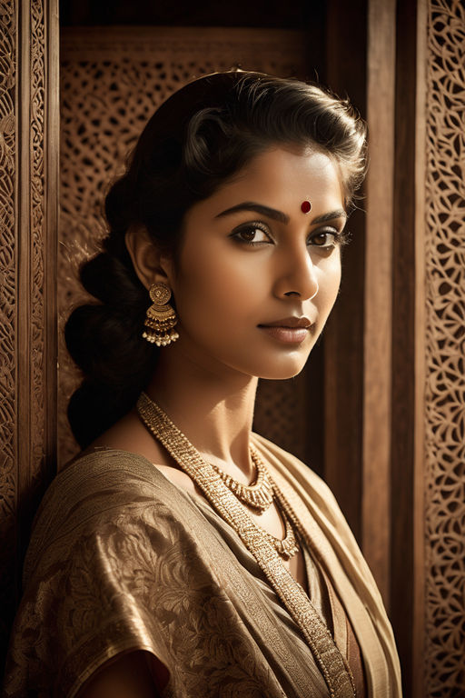 Portrait, Indian Woman and Beauty in Studio of Curly Hair