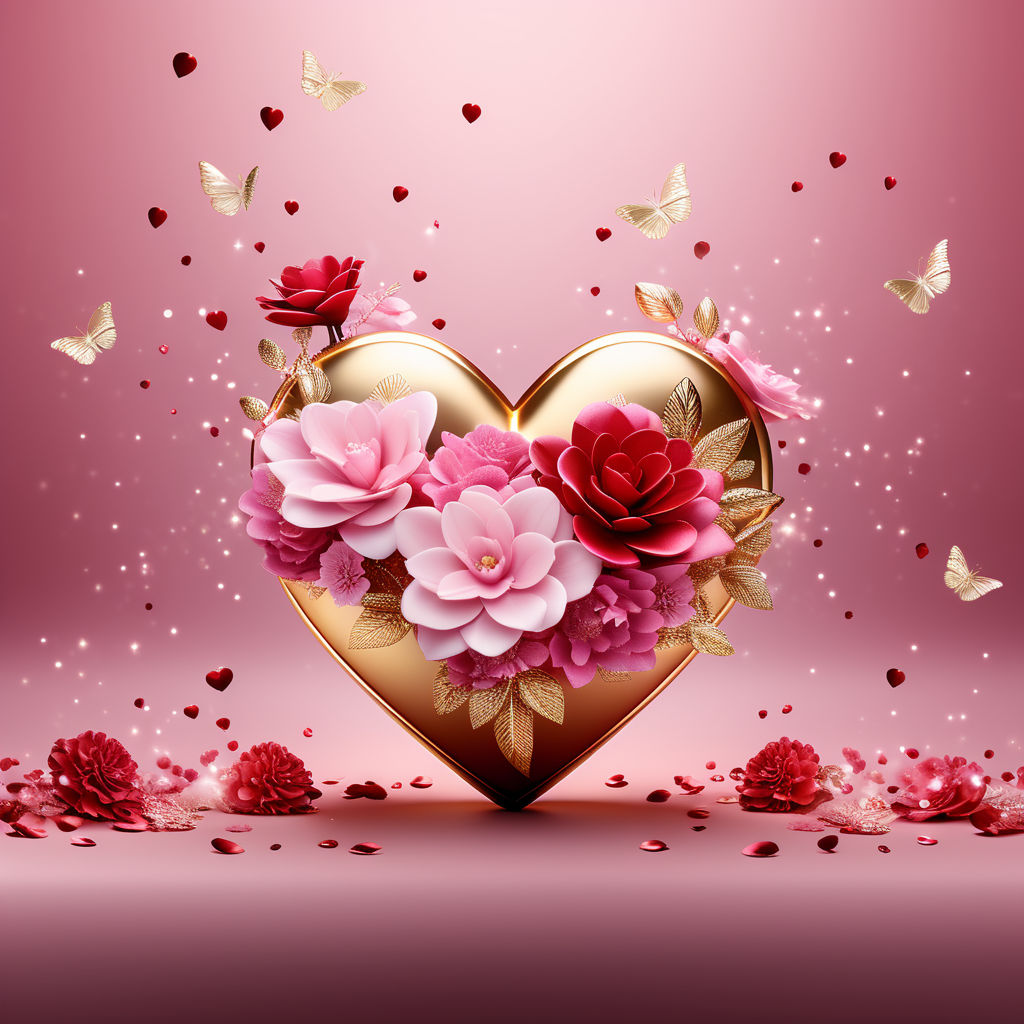 Prompt: : "High-resolution background image for a Valentine's Day brochure. The design is filled with elegant red and pink flowers, interspersed with delicate gold and silver ribbons for a luxurious feel. Place a lighter-colored space in the center amongst the flowers to draw attention and highlight products. Ensure the image is of high quality with a resolution of at least 300 dpi.", outer space, vanishing point, super highway, high speed, digital render, digital painting, beeple, noah bradley, cyril roland, ross tran, trending on artstation
