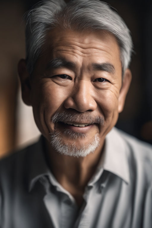 old asian man smiling