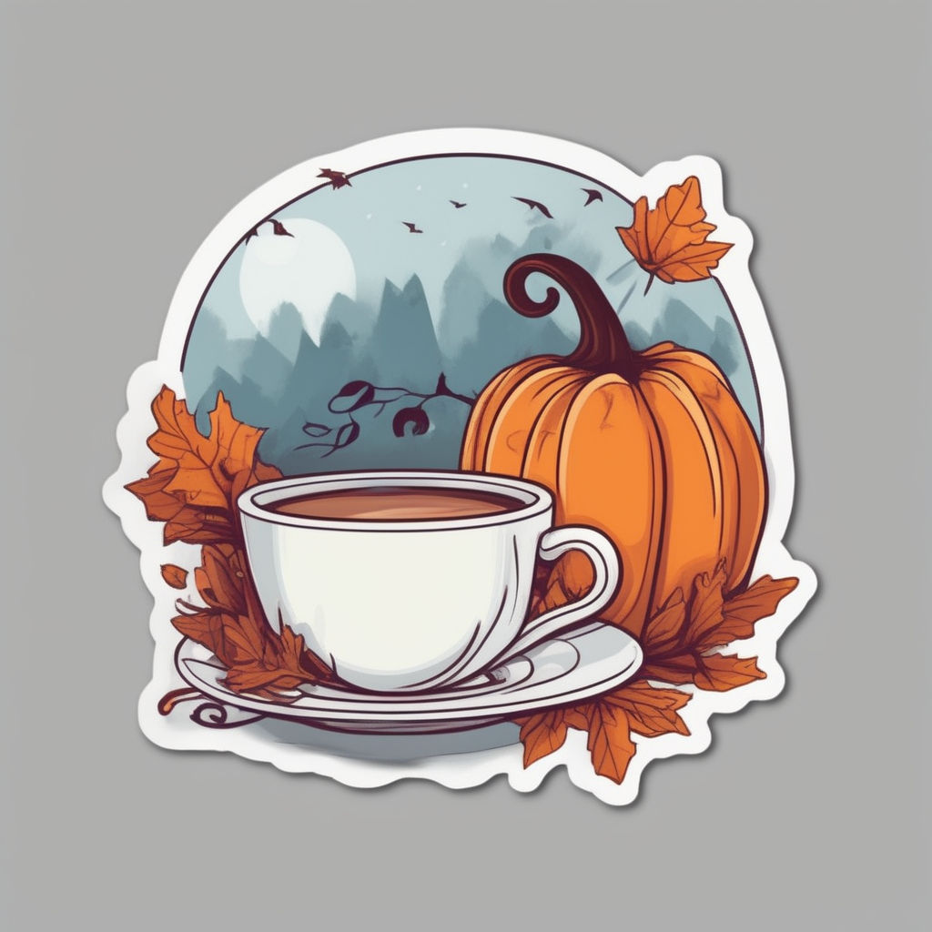 Pumpkin spice vector graphic illustration. Cute autumn, fall