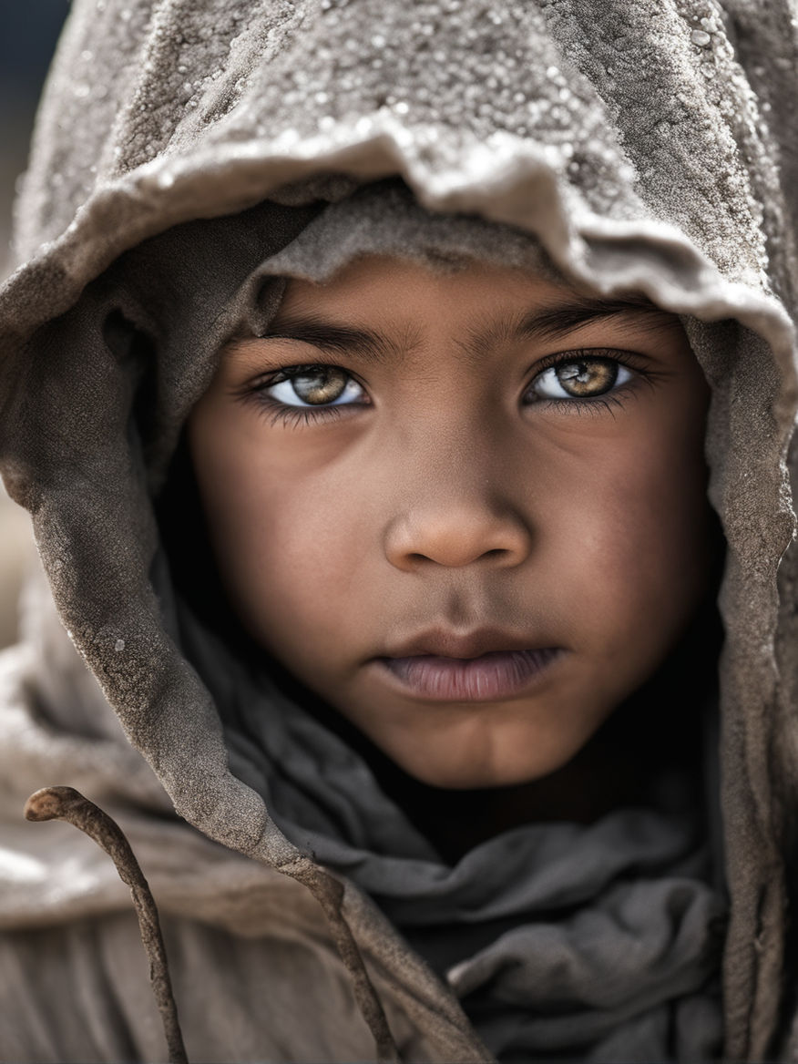 highlighting the contrast between their vulnerable innocence and the harsh  environment surrounding them. Inspired by the works of Sebastião Salgado  and Steve McCurry - Playground