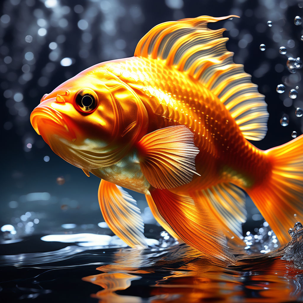3D Barramundi Fish Pendant with Diamond Eyes